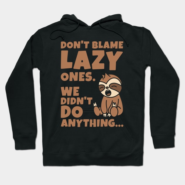 Cute Funny Yawning Lazy Sloth - dark Hoodie by NeverDrewBefore